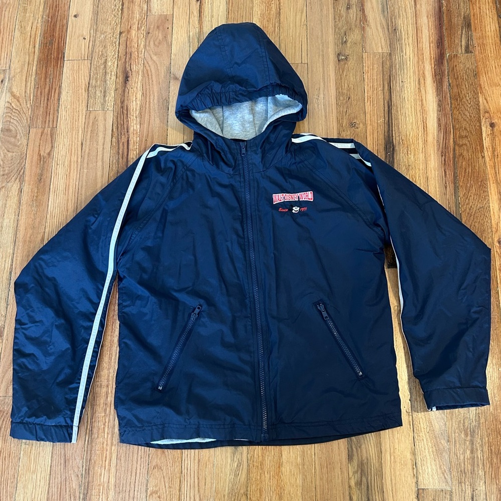 Y2K Walt Disney World Parks Mickey Mouse Navy Outdoor Windbreaker Kids Patch XL